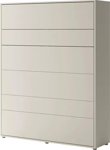 Mirjan24 Schrankbett Bed Concept 160x200 cm - Vertikal, Cashmere - Praktisches Wandklappbett für kleine Räume. Mit grifflosen Öffnungssystem und Sicherheitsmechanismus. Inklusive Befestigungsgurten für Kissen und Bettdecke. Ideal für flexibles Wohnen!