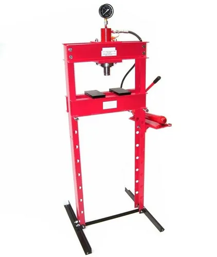 Apex Werkstattpresse 20 t hydraulische Presse mit Manometer - Robuste 20 t Werkstattpresse mit Handpumpe und automatischem Kolbenrückzug. Ideal für vielseitige Press- und Druckarbeiten in Werkstatt, Garage und Industrie. Höhenverstellbar für flexibles Arbeiten.