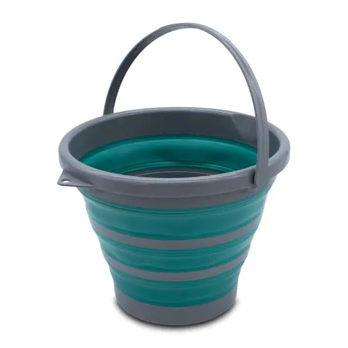 Camping Eimer faltbar Ø 32 cm - 10 L - Silikon Wasserkübel mit Tragegriff - Allzweck Outdoor Wassereimer für Ausflug Festival Picknick Falt Wasser Kübel