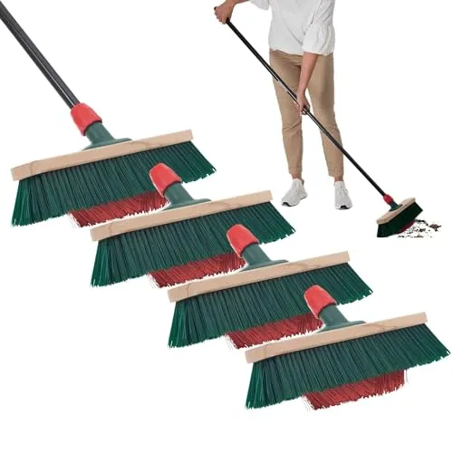 Novaliv 4X Besen mit V-Borstung 40 cm in grün von Novaliv