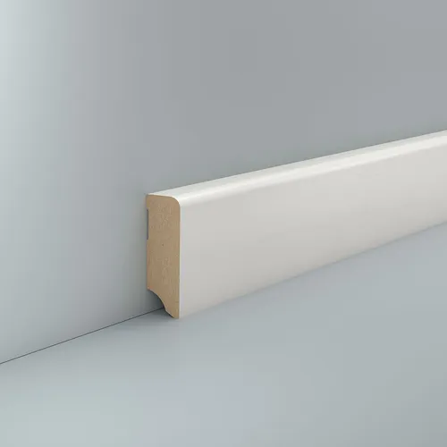 MDF Sockelleiste weiß 19 x 58 MDF foliert RAL 9010 Weiße Fußleiste Modern
