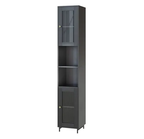Vicco Hochschrank Malte, Grau, 30 x 171.5 cm - Hochschrank für das Badezimmer mit modernem Design und ausreichend Stauraum für Pflegeprodukte. Verleihen Sie Ihrem Bad mit diesem eleganten Möbelstück eine stilvolle Note.