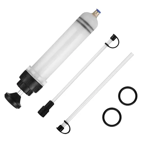200ml Ölabsaugspritze, Ölabsaugpumpe mit 2 Schlauch,Ölabsaugpumpe & Umfüllpumpe für Verschiedene Öle,Bremsflüssigkeit, Kühlmittel, Getriebeöl – Manuelle Flüssigkeitspumpe mit Schlauch & Aufsätzen