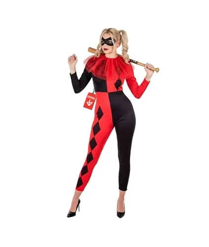Fun Shack Damen Harlekin Kostüm, Perfekt für Halloween und Fasching, Zirkus Stil, Kreatives Design, L
