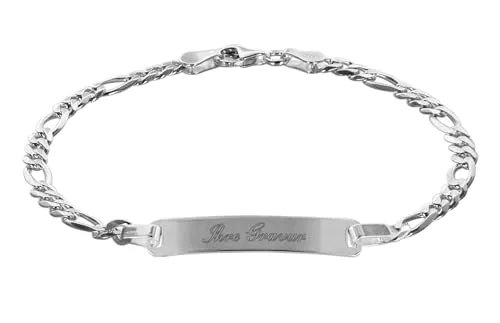 trendor Gravur-Armband für Junge Leute 925 Sterlingsilber Länge 19 cm inklusive Wunsch-Gravur modischer Silber Gravurschmuck für Damen und Herren 88650-19