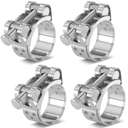 Poppstar 4 Stück Gelenkbolzenschellen Edelstahl Schlauchschellen Spannbereich 32-35mm, Bandbreite 20mm, W4