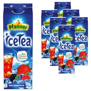 Pfanner Eistee Waldbeeren, je 2 Liter, 6 Stück