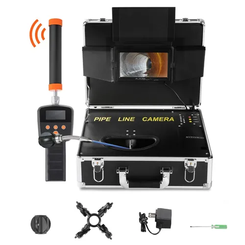 VEVOR Rohrkamera Inspektionskamera 1000TVL - Ortungsgeräte mit 40m Kabellänge und 7-Zoll-Farbmonitor für präzise Rohrinspektionen. Ideal für Industrieanwendungen dank 1000TVL Kameraqualität und 4500 mAh Akku.