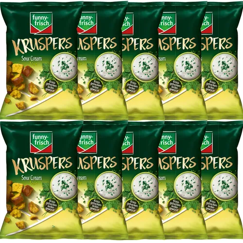 funny frisch Kruspers Sour Cream Style lecker gewürzt vegetarisch 10x120g Tüte