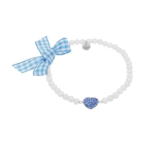 Amor Armband 925 Sterling Silber Damen Armschmuck, mit Kristall synth., mit Muschelkernperle, 18 cm, Weiß, Herz, Kommt in Schmuck Geschenk Box