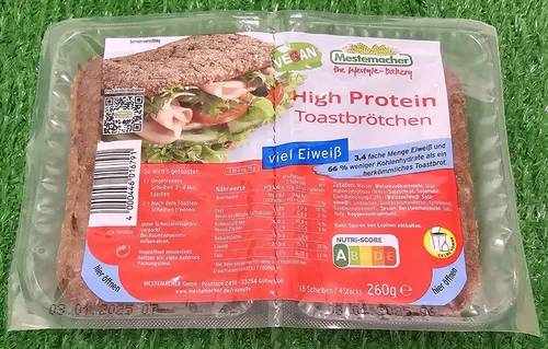 Mestemacher Eiweiß Toastbrötchen 4 Stück geschnitten