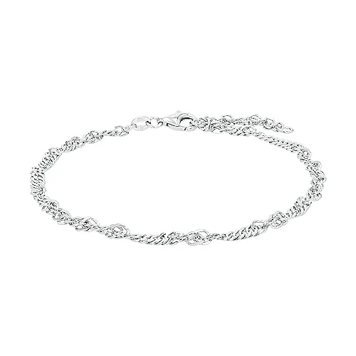 Amor Fußkette 925 Sterling Silber Damen - Elegantes Fußkettchen aus 925 Sterling Silber, 25 cm lang. Perfekt für den Sommer und kommt in einer Geschenkbox – ideal für besondere Anlässe.