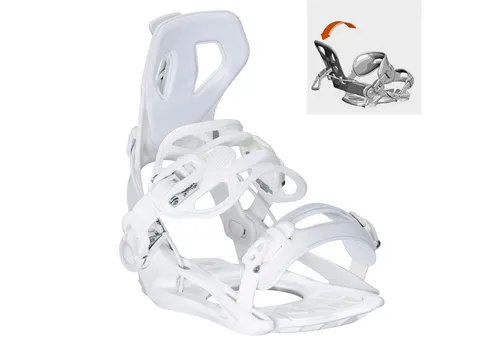 Airtracks Snowboardbindung Master W Pro Fastec™ System Snowboard Bindung Größen S M L (S - weiß (35-38))