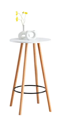 CLP Stehtisch Mijas Rund – Skandinavischer Bartisch aus Buchenholz - Bartisch & -theken, moderner runder Tisch mit schickem skandinavischen Design, ideal für private und geschäftliche Nutzung, leicht montierbar und langlebig.