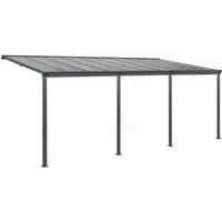 Juskys Terrassendach Borneo 6x3 m - Aluminium Terrassenüberdachung in Anthrazit, stabil und vielseitig als Sonnenschutz oder Carport nutzbar