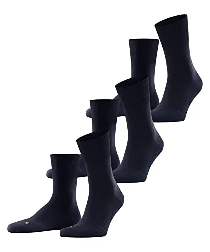 FALKE Unisex Socken Run Multipack U, Blau Marine 6120, 3 Paar - Bequeme Herrensocken aus hochwertiger Baumwolle mit Sohlenpolsterung für ein weiches Tragegefühl, ideal für Sport und Freizeit. Langlebig und rutschfest dank anatomischer Passform.