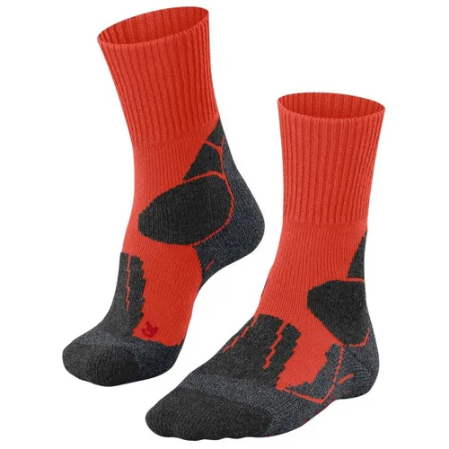 Falke TK1 Adventure Herren Trekking Socken - electric orange (46-48) - Sportsocken für Herren mit starker Polsterung, ideal für Bergtouren und Trekking-Abenteuer. Die 3-Lagen-Konstruktion hält die Füße trocken und bietet optimalen Komfort bei jedem Wetter.