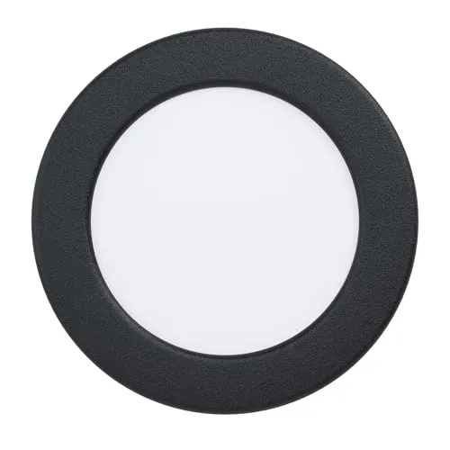 EGLO LED Einbaustrahler Fueva 5, Ø 11,7 cm, Spot aus Stahl und einer Kunststoff Leuchtfläche, Einbauleuchte in Schwarz, Weiß, Einbauspot flach, geringe Einbautiefe 26 mm, warmweiß