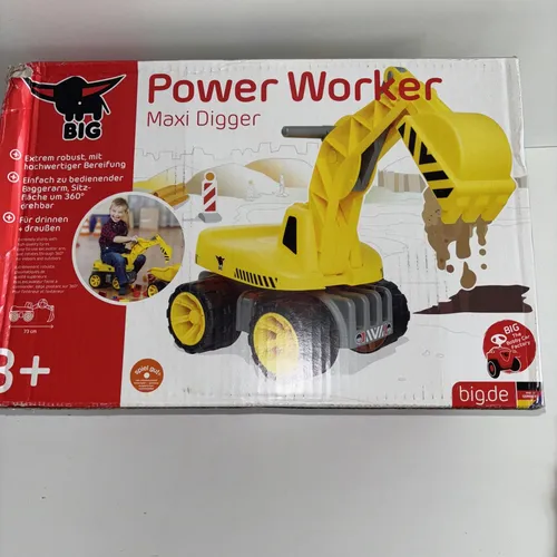 BIG Spielzeug-Bagger BIG Power Worker Maxi Digger - Aufsitz-Bagger aus Kunststoff, 360° drehbar und ideal für Kinder ab 3 Jahren, Made in Germany