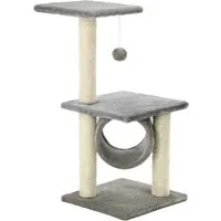 vidaXL Katzenkratzbaum Sisal 65cm Grau - Aktivitätskratzbäume für Katzen, ideal zum Krallen schärfen, spielen und entspannen mit stabiler Basis und plüschiger Oberfläche.