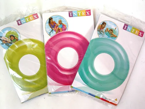 Intex 59260NP - Aufblasbarer Schwimmring Transparent Farblich Assortiert, Vinyl, Mehrfarbig, 76 cm