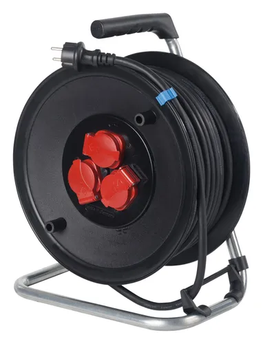 AS Schwabe Kabeltrommel 230 mm 25m H07RN-F3G1,5 - 10128 - Kabeltrommel mit 25m H07RN-F3G1,5 Kabel, robust und ideal für den Einsatz im Freien oder in Werkstätten.