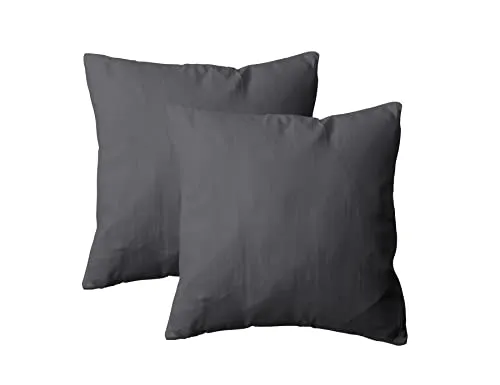 Amolavet Kissenbezug 80x80 Grau 2er Set Kopfkissenbezug 80x80 mit Hotelverschluss aus Gebürstetem Mikrofaser