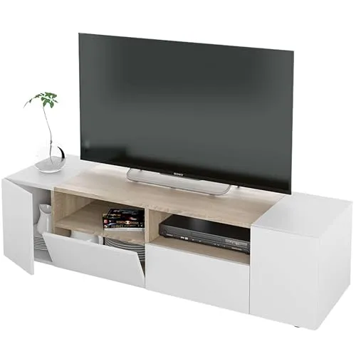 Doppelbett Stefania, Containerbett aus Kunstleder, 160x200 cm, Weiß