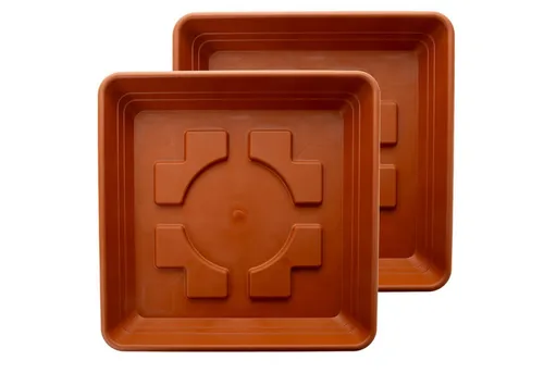 Centi Pflanzkübel Blumenuntersetzer groß terracotta robust außen (2er-Set)