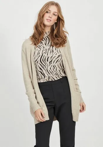 Vila Cardigan VIRIL OPEN L/S KNIT CARDIGAN - NOOS, Beige - Strickmantel aus 50% Viskose, ideal für gemütliche Tage. Wärmend und im zeitlosen Beige, perfekt kombinierbar für jedes Outfit.