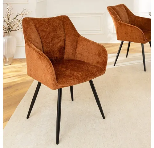 Retro Drehstuhl PAPILLON rost-braun mit Armlehnen