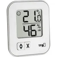 TFA Thermo-Hygrometer 30.5026.02 Moxx - Digitales Thermo-Hygrometer für den Innenbereich, misst Temperatur von 0 bis 50°C und Luftfeuchtigkeit von 20% bis 99%. Mit Komfortanzeige und Speicherung von Höchst- & Tiefstwerten. Kompakt und flexibel einsetzbar.