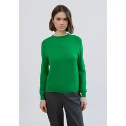 Rundhalspullover STREET ONE STUDIO, Damen, Gr. 36, bold grün, Stoff, 30% Polyester, 29% Polyacryl, 21% Viskose, 20% Nylon, unifarben, normal normal, Rundhals, Rippbündchen, Pullover Rundhalspullover, mit Rundhalsausschnitt