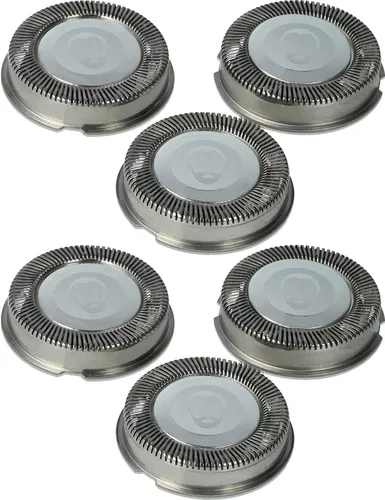 vhbw 6x Ersatz-Scherköpfe kompatibel mit Philips HQ3805, HQ3810, HQ362, HQ380, HQ3445, HQ36, HQ3605, HQ3610, HQ360, HQ3604 Elektrorasierer, Silber