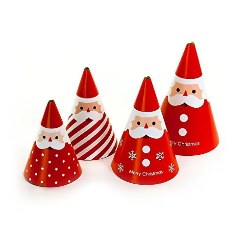 Oblique Unique® - Weihnachtsmänner 4er Set - zum Selbst Basteln - Geschenk Deko