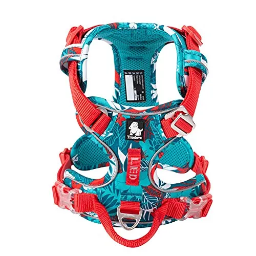 Hundegeschirr No Pull Verstellbare reflektierende Sicherheitsweste mit Griff für kleine mittelgroße große Hunde TLH5653 (M, Camouflage blau)