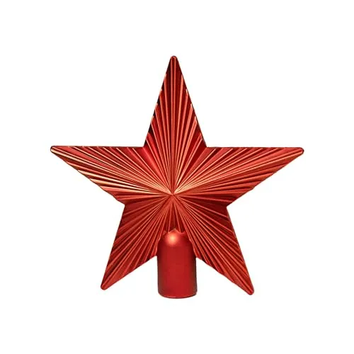 HEITMANN DECO Weihnachtsbaum-Spitze aus Kunststoff - moderner Christbaumstern für Baumspitze - roter Stern, 20x19cm