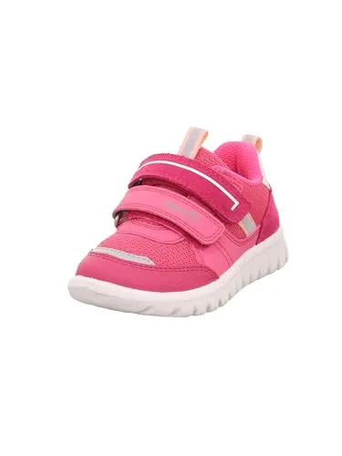 Superfit SPORT7 Mini Sneaker, Pink/Orange 5500, 34 EU - Sneaker mit herausnehmbarer Einlegesohle aus chromfreiem Leder und atmungsaktivem Textilfutter für ein super Fußklima. Reflektierende Details sorgen für Sicherheit, 2 Klettverschlüsse garantieren optimale Passform.