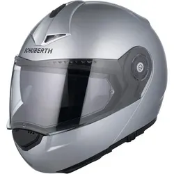Schuberth C3 Pro Silber Klapphelm - Größe S für Männer - Motorradhelm mit herausragender Aerodynamik, leicht und leise. Ideal für sicheres Fahren, vorbereitet für Kommunikationssystem SC10U.