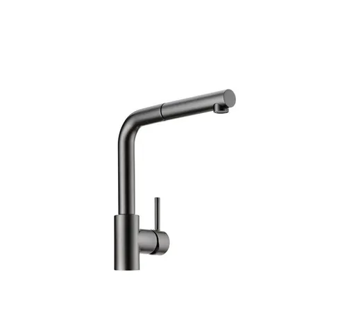 Naber Einhebelmischer Linea Arco 2 graphit - Armatur mit elegantem Design und herausziehbarem Auslauf für mehr Flexibilität beim Spülen, ideal für moderne Küchen.
