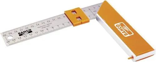 Bahco 9048-400 Zimmermannswinkel - Winkelmesser mit Schiebemarkierung für präzise und wiederholbare Maße. Ideal für einhändige Arbeiten dank beweglichem Stift und hoher Messgenauigkeit von 1 mm/m.