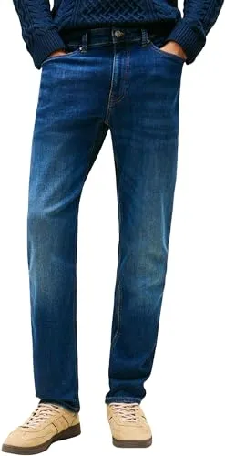 Tommy Jeans Herren Ryan Slim STR Ai0255Dm0Dm21892 Denim - Hochwertiger Stretch-Baumwoll-Denim mit Tommy Jeans Branding und Flaggenpatch, ideal für lässige Looks und optimalen Tragekomfort.