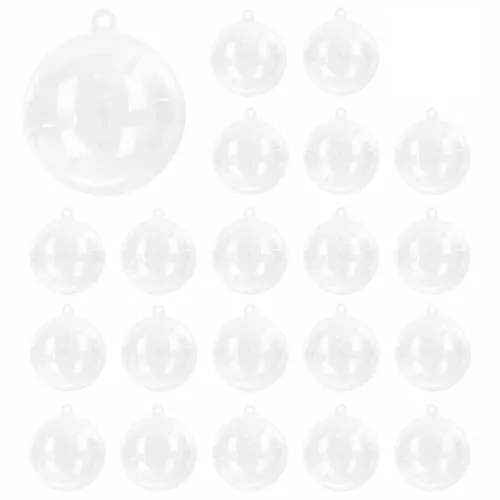 vidaXL Weihnachtskugel-Set 100 pcs Transparent Ø 8 cm Kunststoff, Eine Sammlung traditioneller Weihnachtsornamente, Bunte Kugeln, durchsichtige Deko für den Baum