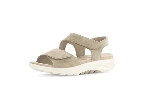 Gabor Trekkingsandale für Damen - Stilvolle rollingsoft Trekkingsandalen aus grünem Rauleder, die mit ihrem modischen Design und funktionalen Details jeden Schritt begleiten. Ideal für aktive Tage im Freien.