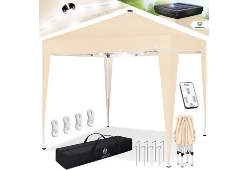 KESSER Pavillon 3x3m mit LED Beleuchtung in beige von Kesser