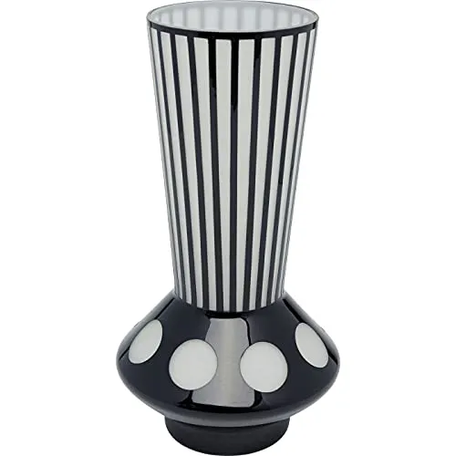 Kare Design Vase Brillar - Elegante Tischvase in Schwarz/Weiß - Handgefertigte Blumenvase aus sandgestrahltem Glas, Höhe 40 cm. Ideal für stilvolle Arrangements und ein Blickfang auf jedem Tisch. Perfekt für moderne und retro Wohnstile.