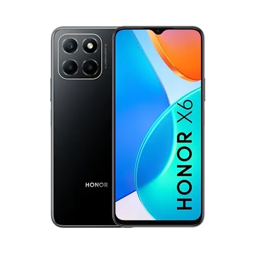 Honor X6 4GB/64GB Schwarz - Leistungsstarkes Dual-SIM Smartphone - Handy ohne Vertrag mit 50 MP Triple-Kamera und 5000 mAh Akku für ganztägige Nutzung. Genießen Sie brillante Farben auf dem 6,5 Zoll FullView Display.