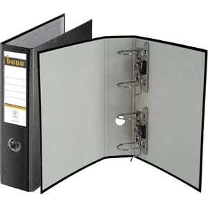 bene Doppelordner 292900SW, Postscheckordner, A4, 7,5cm breit, Kunststoff, schwarz