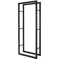 ML-Design Kaminholzregal aus Metall, 60x150 cm, Schwarz - Stilvolles Brennholzregal aus pulverbeschichtetem Stahl für Innen und Außen, schützt dein Holz vor Feuchtigkeit und bringt Eleganz in deinen Wohnraum.