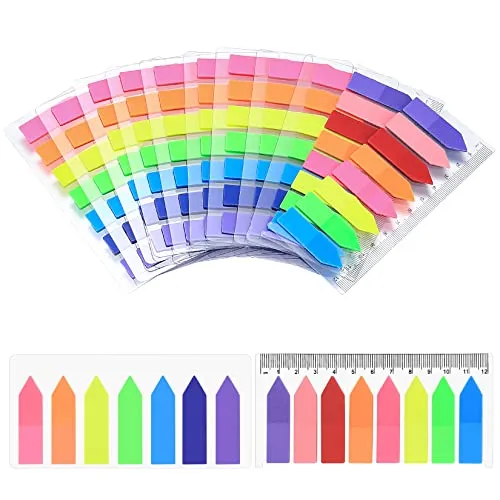 Teiliges buntes Haftnotizen Set, durchscheinende Klebezettel, Haftstreifen Haftnotizstreifen Notizzettel für Schulbüro Schreibwarenetiketten - 11er Pack 1580
